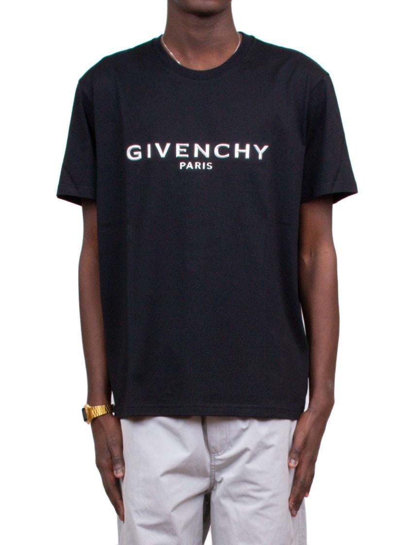 Givenchy Cotton Embossed Logo T-shirt in Black for Men - Lyst