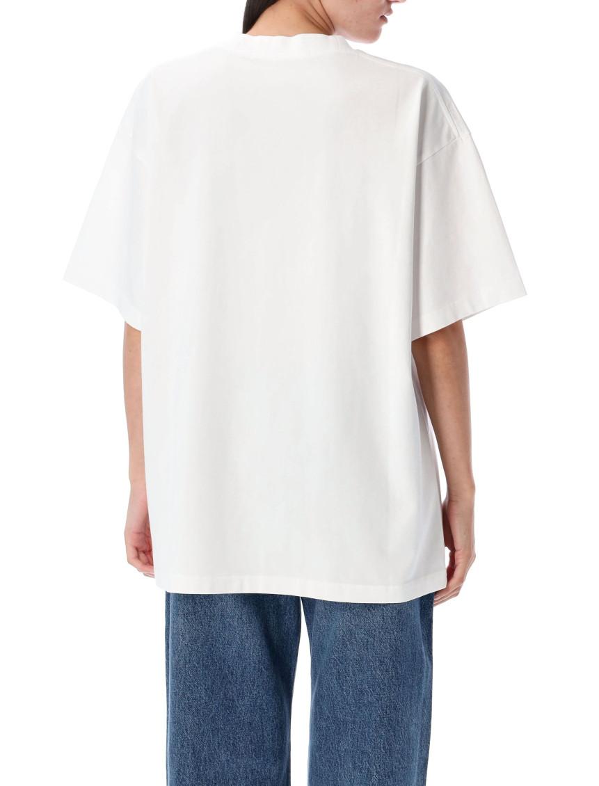 VIP【関税送料無料】希少 ALEXANDER WANG WHITE COTTON T-SHIRT Alexander Wang logo-embossed Cotton T-shirt | White | FARFETCH