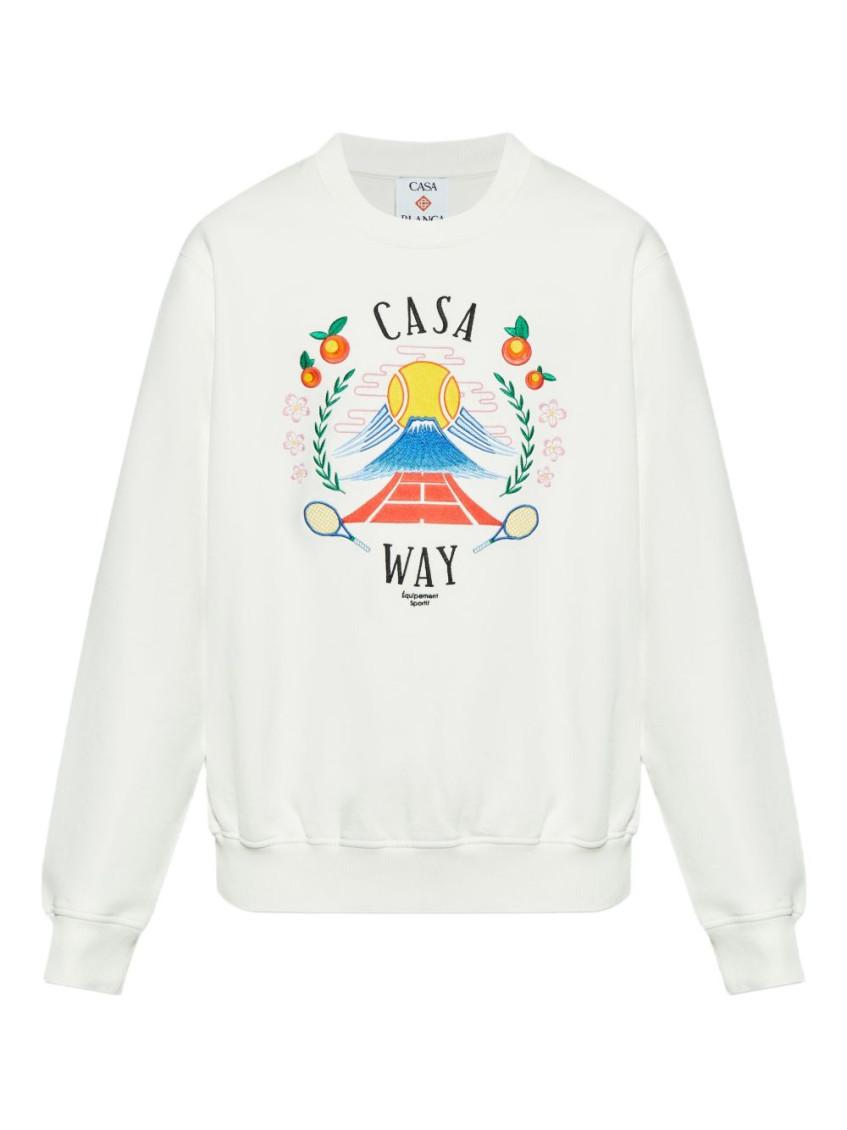 ★関税送料込★【CASABLANCA】カサ クレスト スウェットシャツ CASABLANCA クレスト刺繍スウェットシャツ ブラック - Wrong Weather