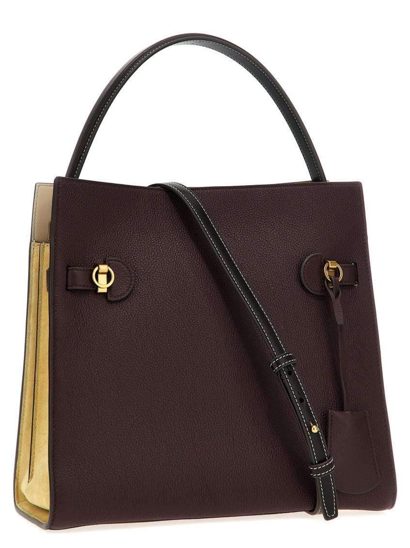 Tory Burch Burgundy Lee Radziwill Satchel Bag in Brown Lyst