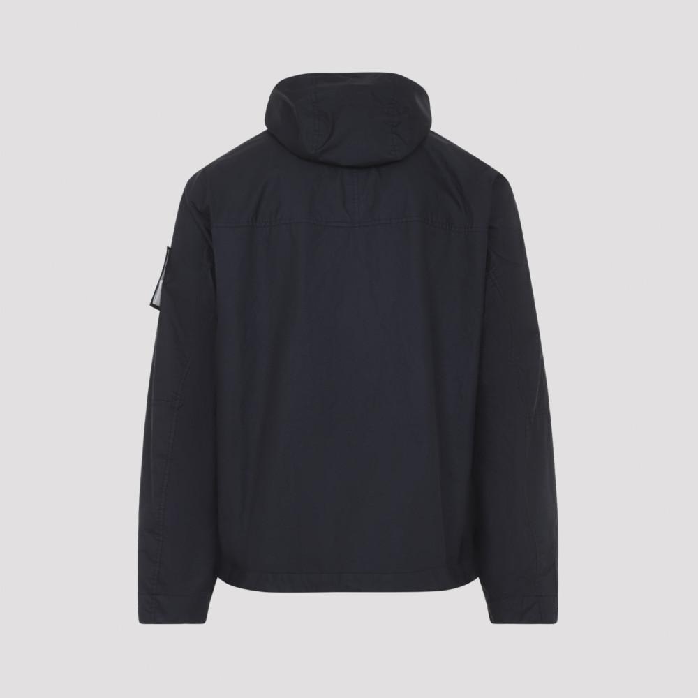 Stone Island Zip-Up Hooded Jacket in Blue for Men | Lyst
