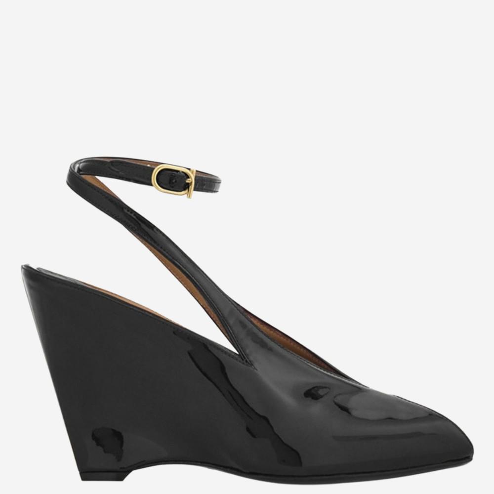 シューズ・サンダルその他 FERRAGAMO Woman Wedge shoes Black 766333 001 Ferragamo Outlet: Vidette patent leather sandals with wedge