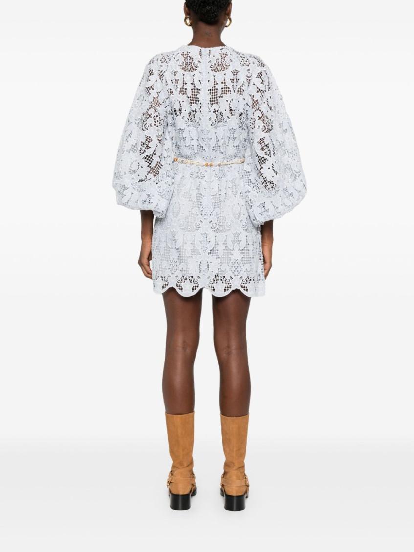 Zimmermann Coco Lace Mini Dress in Blue | Lyst