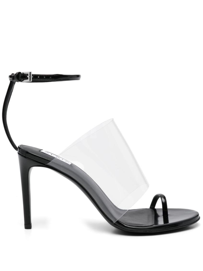 SALE【Alaia】アシンメトリーサンダル ALAÏA Asymmetric patent-leather and PVC sandals | NET-A-PORTER