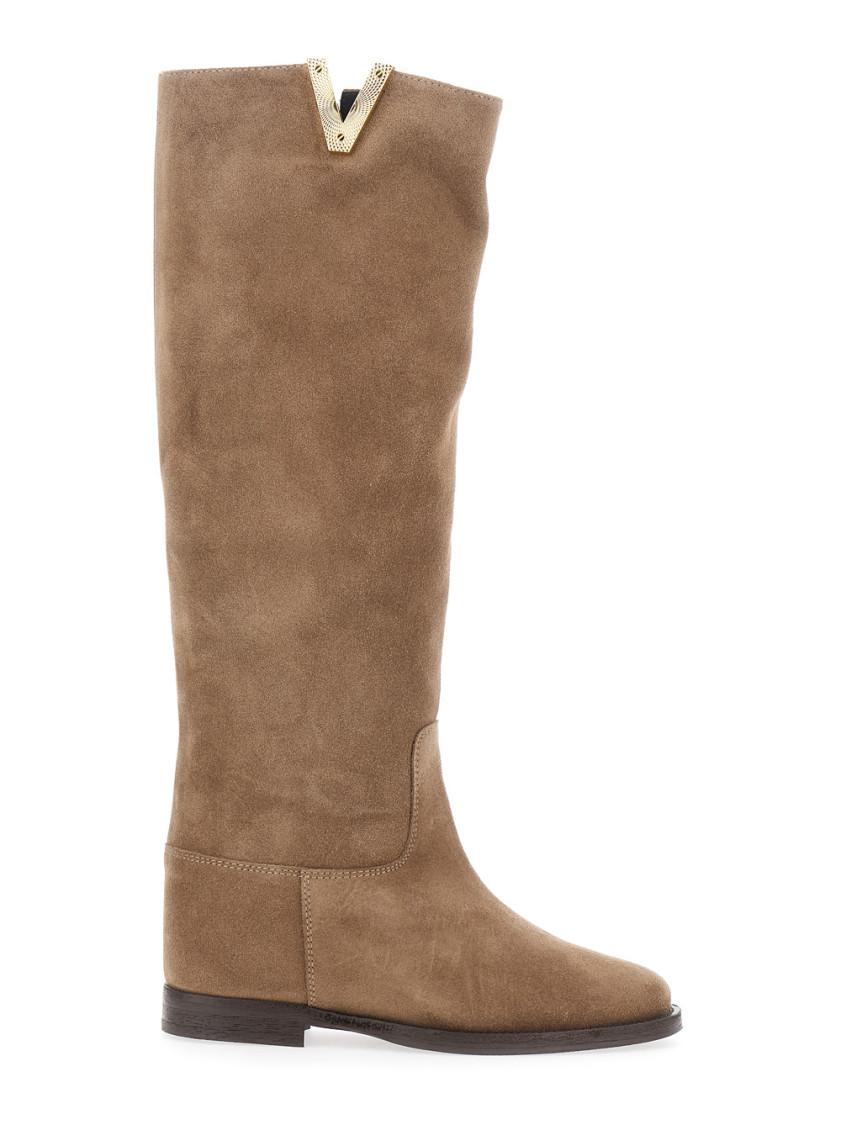 ブーツその他 Via Roma 15 Brown Tall Boots With Decorative Buckle Via Roma 15 Knee-high boots for Women | Online Sale up to 35