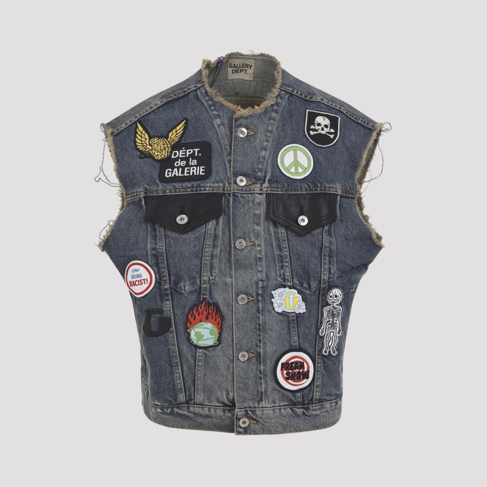 ジャケット・アウター GALLERY DEPT. Patch Detail Denim Vest Gallery Dept Vest | Patch-Detail Denim Sleeveless Jacket