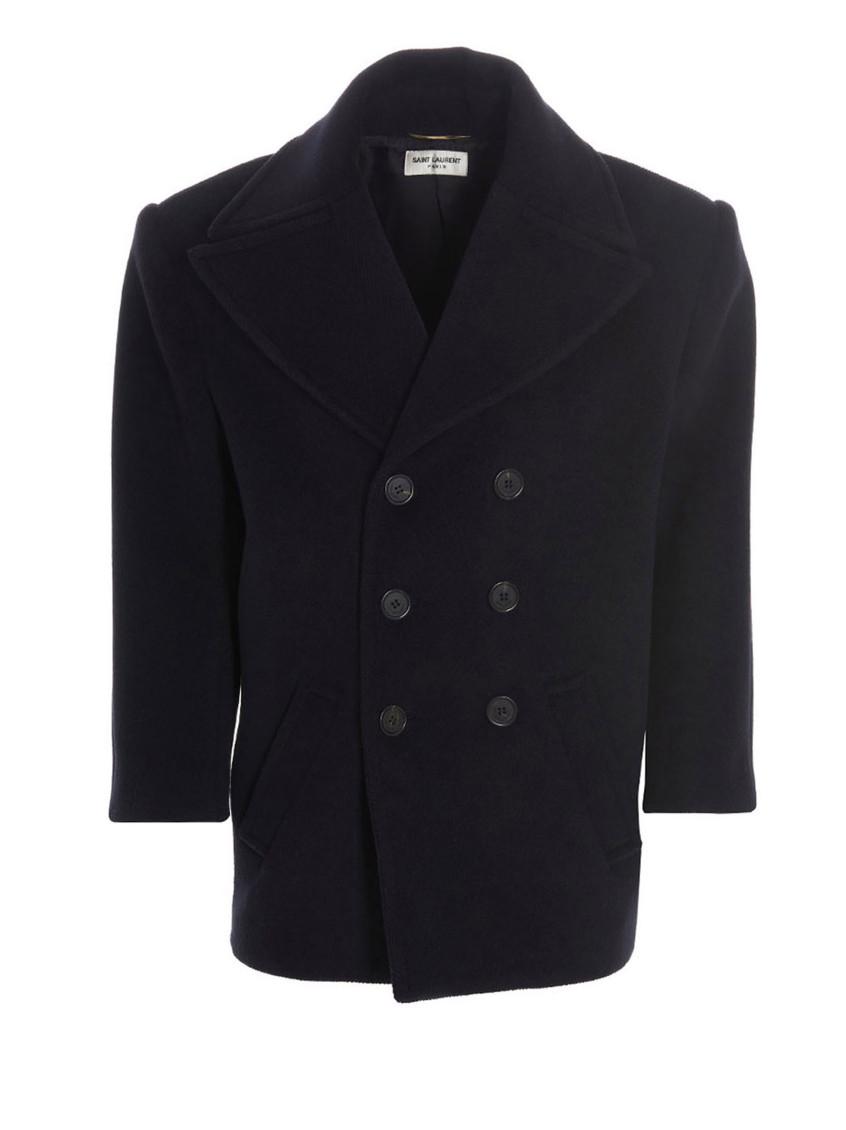 【送料&関税込】Saint Laurent Double-breasted Long-sleeved J SchaferandweinerShops Croatia - breasted coat Saint Laurent