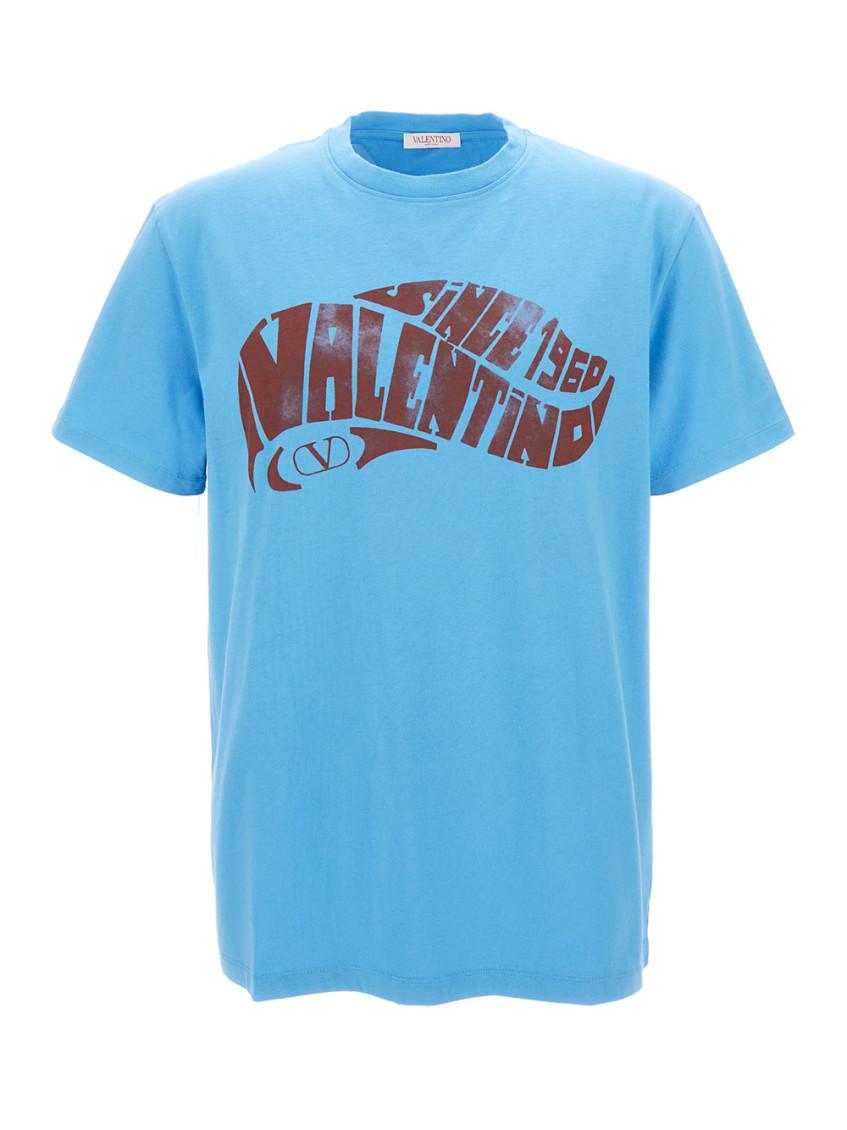 Tシャツ・カットソー VALENTINO SS25 Valentino Shirts Blue (6V0DB04 LALM508) VALENTINO Chez Valentino T-Shirt BLUE | Base Blu