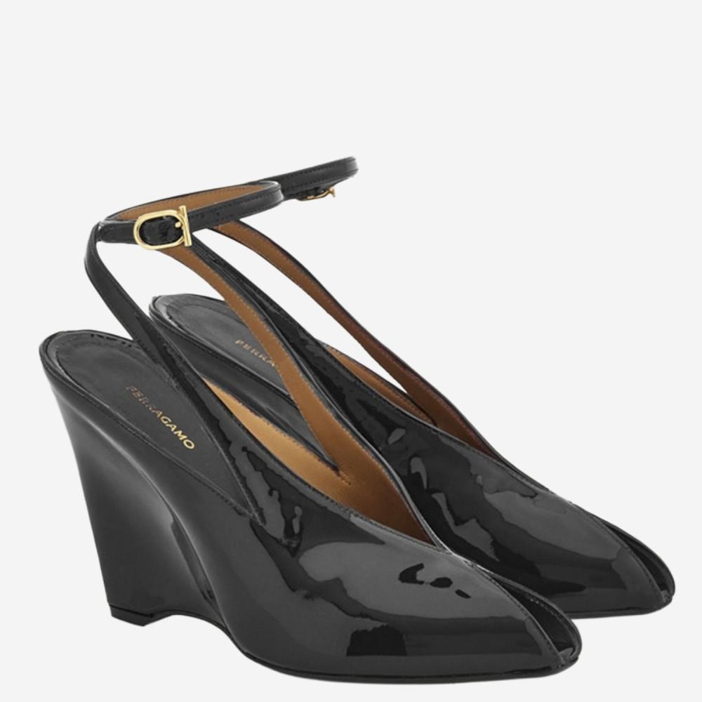サンダル・ミュール Salvatore Ferragamo Black Leather Lally Wedges Ferragamo Black Leather Lally Wedges | italist
