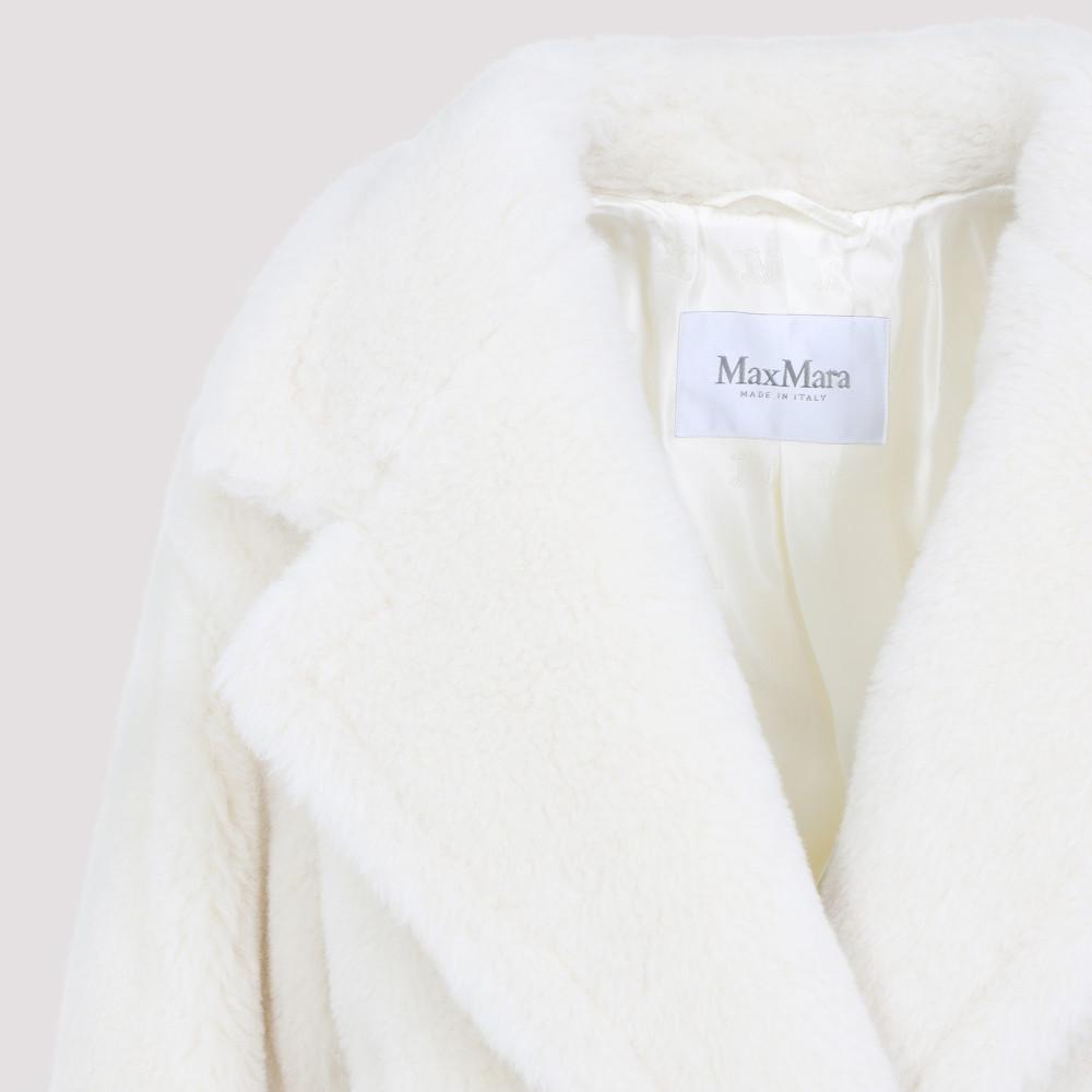 Max Mara Oggeri Teddy Short Biker Jacket in White | Lyst