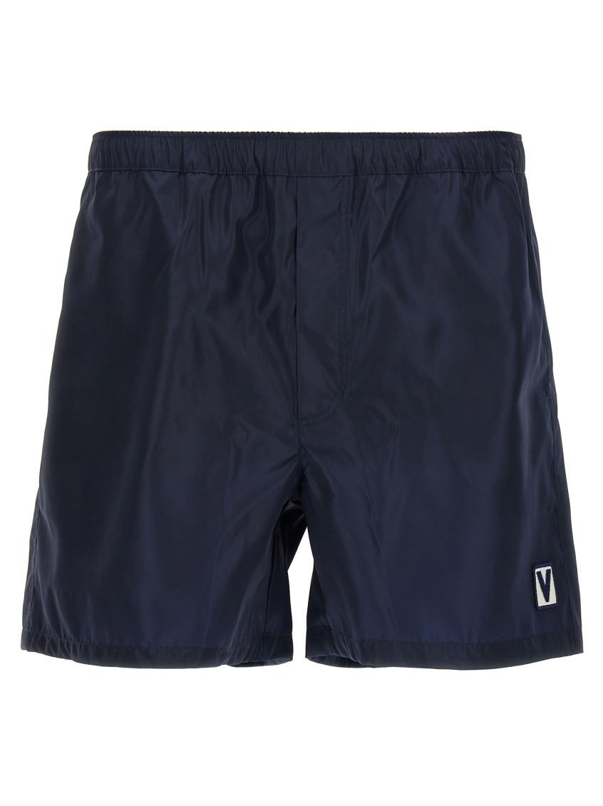 Short De Bain Valentino - Imprimé Espace Bleu Violet - Taille IT 50 (UK 40) - Neuf Avec étiquettes