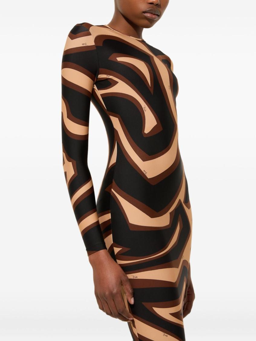 pucci brown dress Iride Print Jersey Lamé Dress – PUCCI main image 1