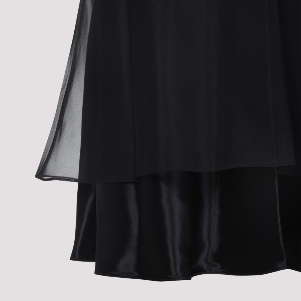 KHAITE Monina Viscose Midi Skirt in Black | Lyst
