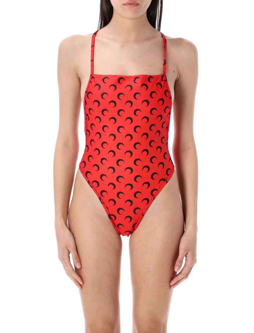 Marine Serre Moon One-Piece Swimwear in Red | Lyst Marine Serre Moon One-Piece Swimwear in Red | Lyst