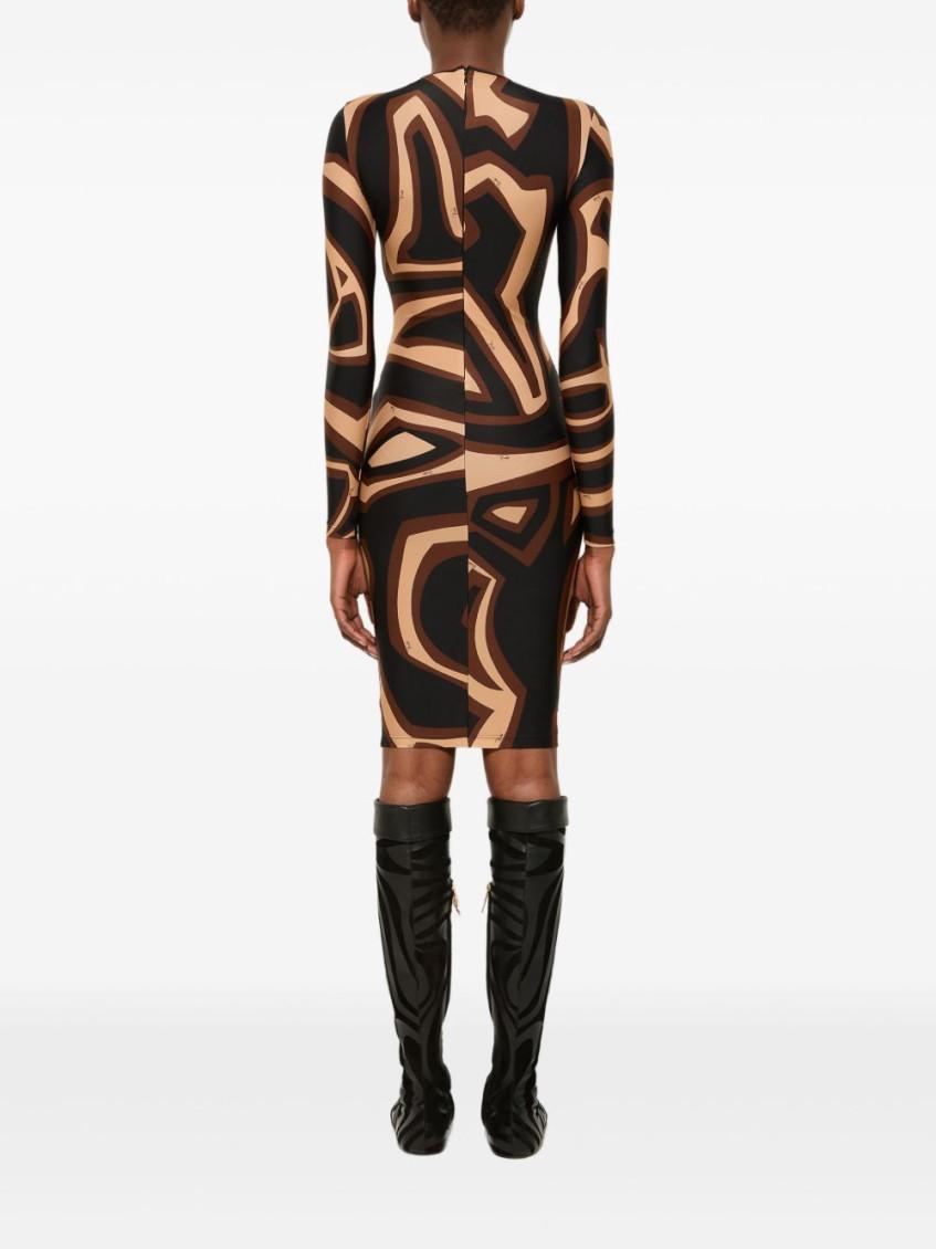 brown pucci dress Pucci Midi dress with Labirinto print Black - Women