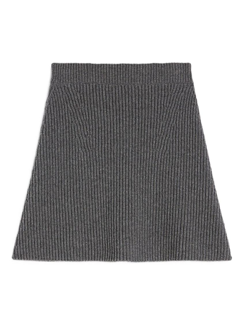 ミニスカート Jil Sander Grey Wool Miniskirt Jil Sander Gray Flared Miniskirt Jil Sander