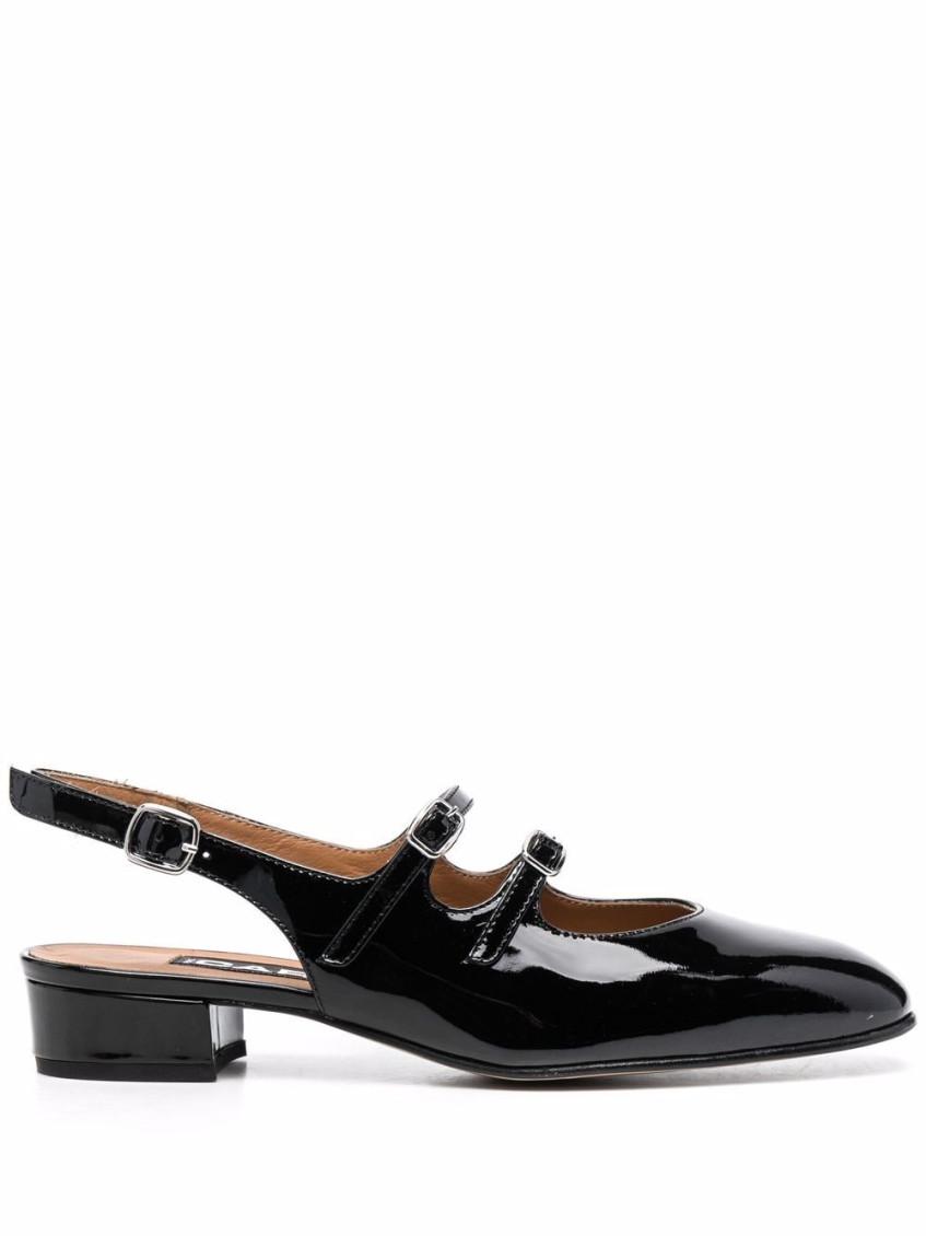 Carel Paris Silver Calf Leather Bos Taurus Ballet Flats