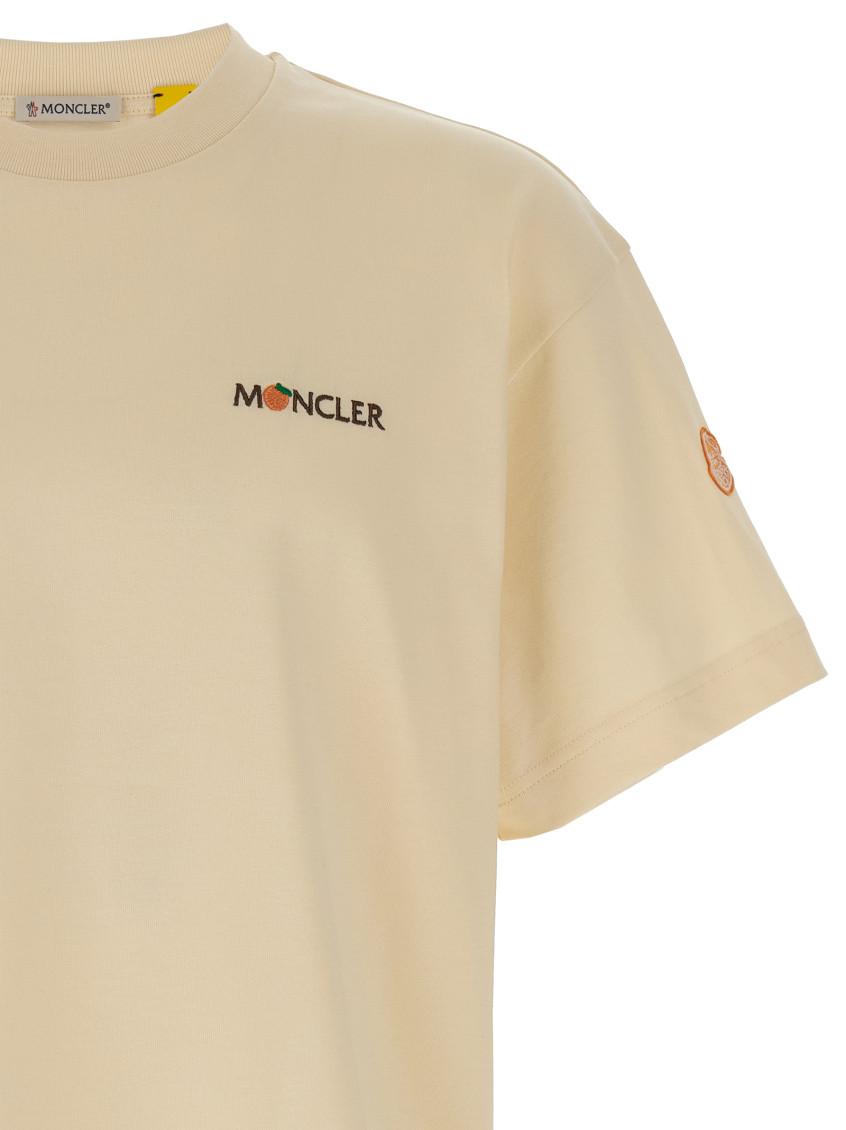 MONCLER｜SHORT-SLEEVED ROUND NECK T-SHIRTS (8C00001 M235 Moncler Crewneck T-Shirt in Cotton | Saks Fifth Avenue