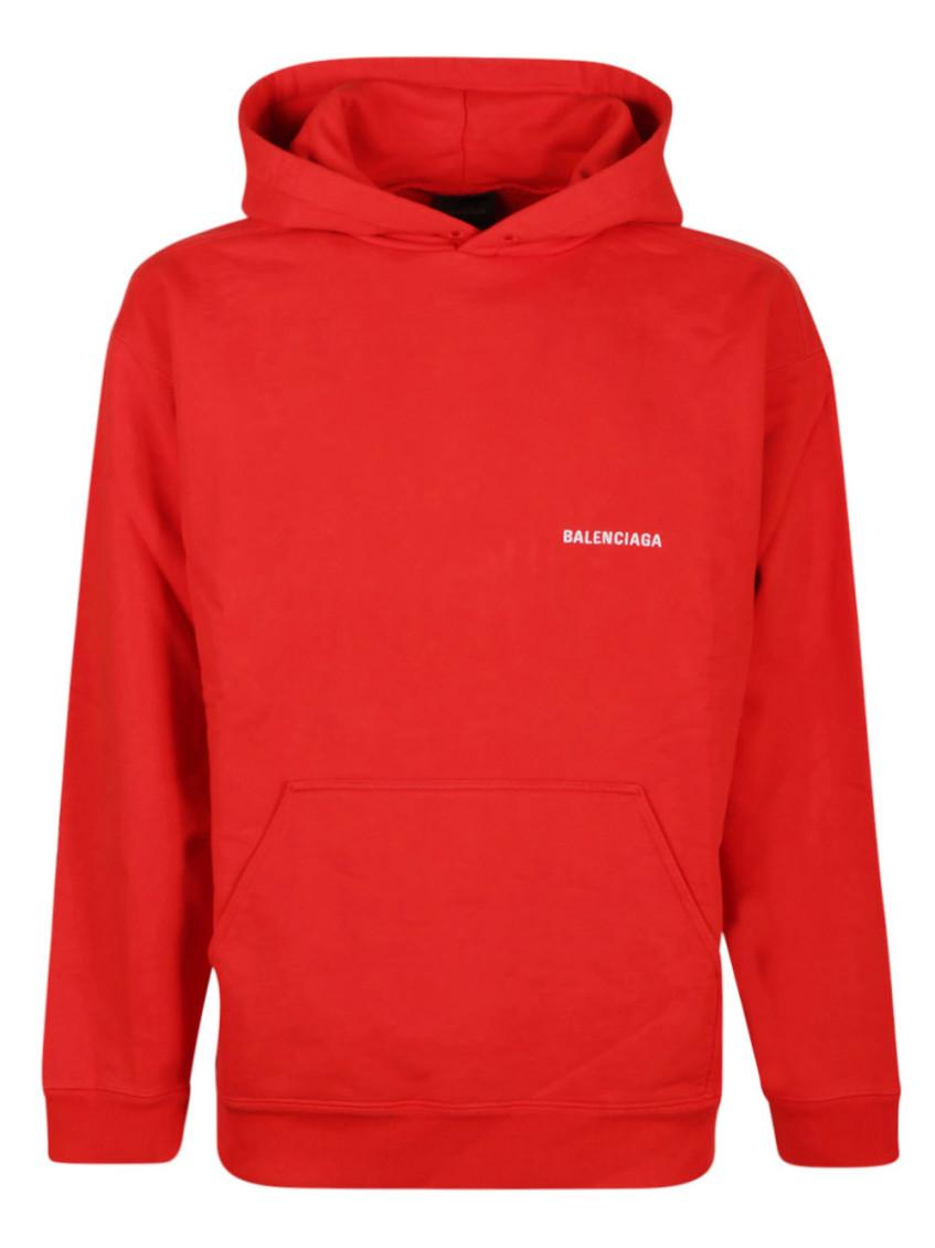 Balenciaga Cotton Logo Hoodie in Red for Men Lyst