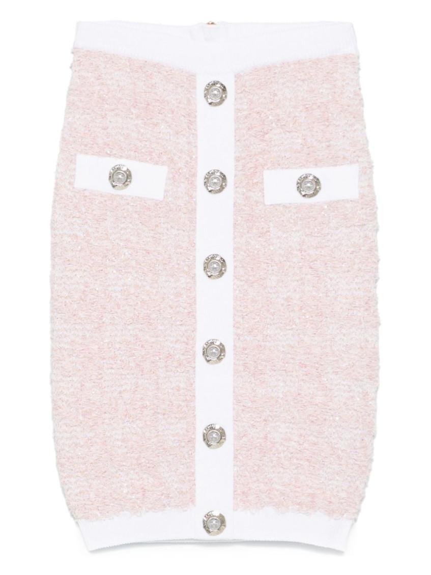 スカート Balmain Pink Tweed Skirt Balmain High-waisted Tweed Skirt in Pink | Lyst