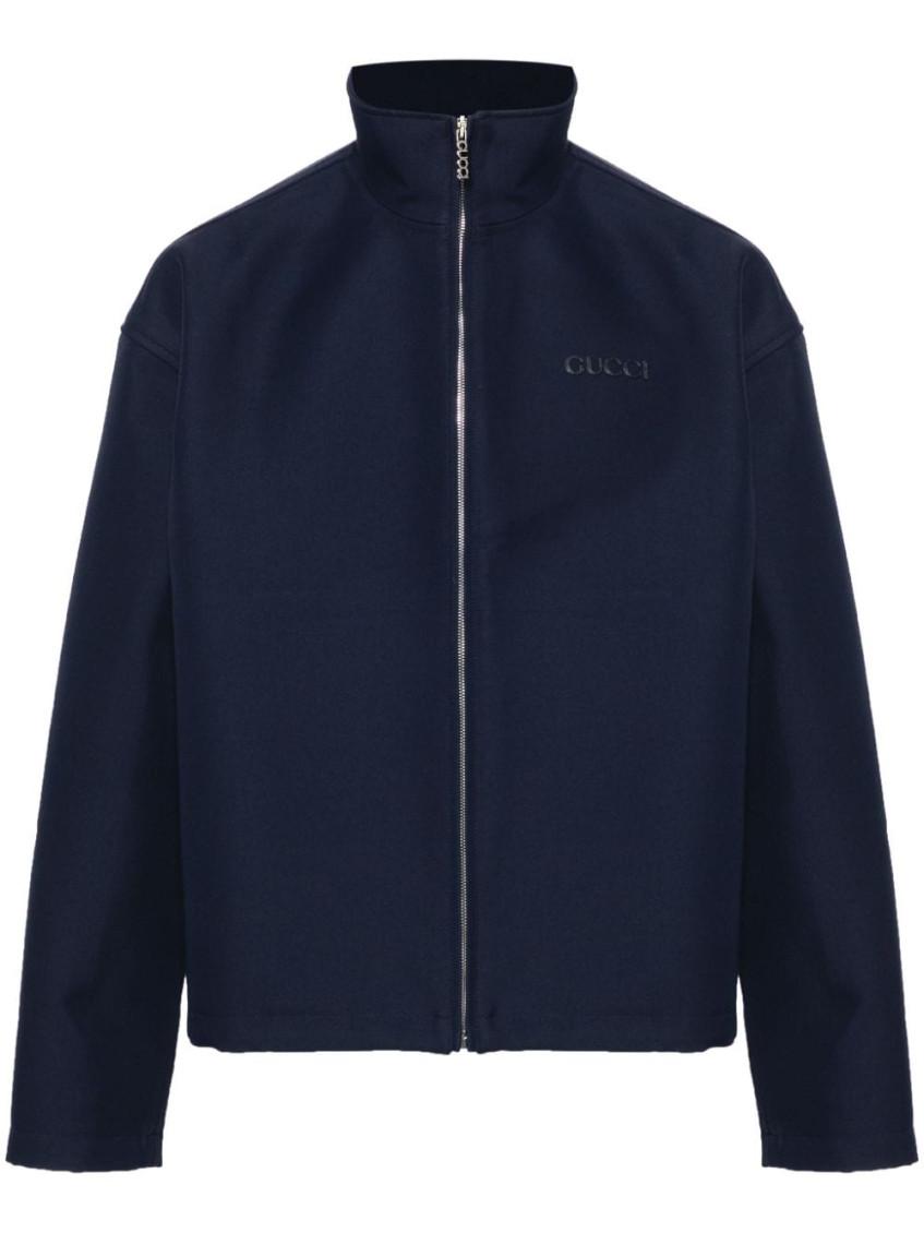 【新品未使用】GUCCI SPW BLOUSON BLUE/NAVY サイズ44 gucci-Dark-Blue-Embroidered-