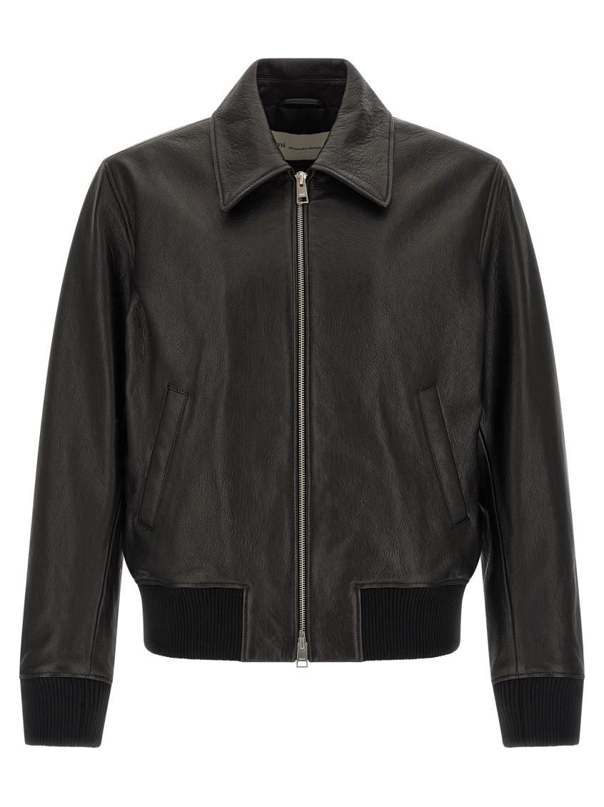 Ami Paris アミパリス スエード ボンバージャケット MA-1 レザー Ami