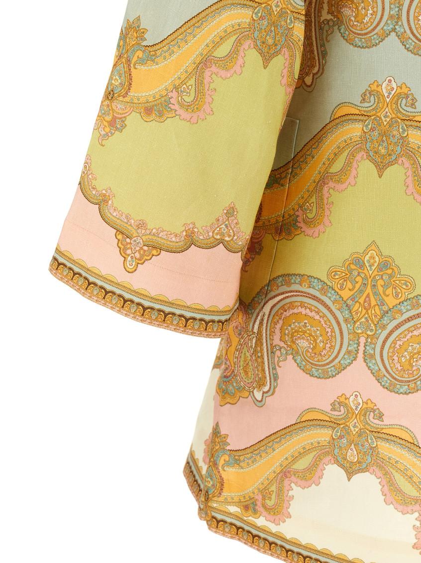 knee length dresses for ladies SEA NY Viktoria Print Long Sleeve Mini Dress in Multi – Hampden Clothing