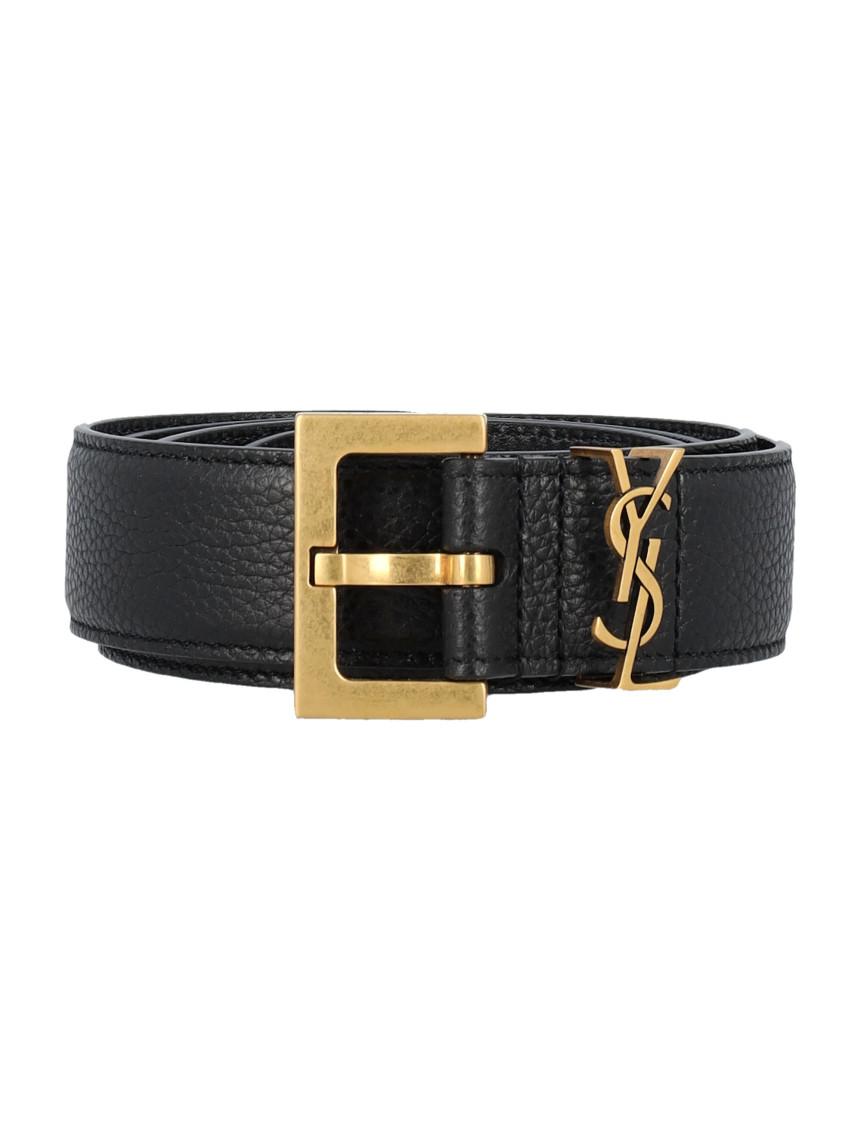 Saint Laurent Men's Leather Belt Black