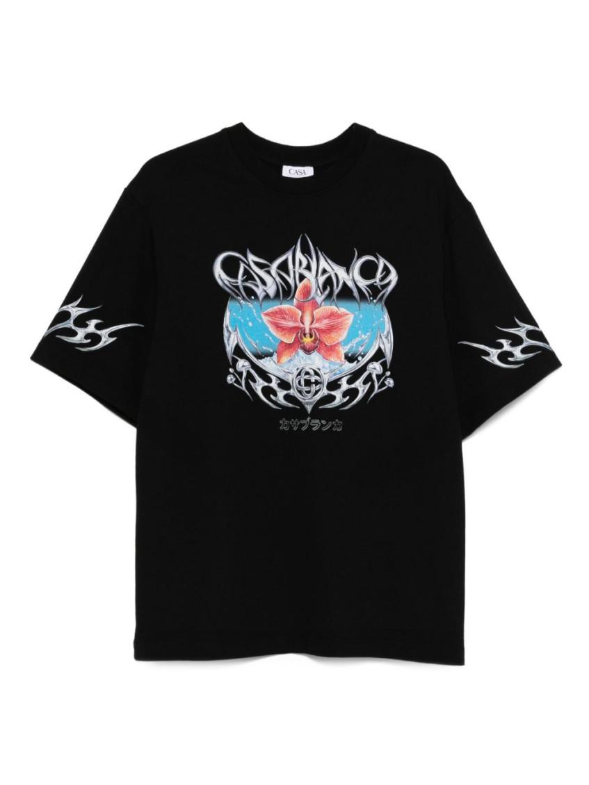 Tシャツ・カットソー CASABLANCA Men T Shirts MPF25JTS00103 CASBLAMON WHITE Montagne Short Sleeve T-Shirt – Casablanca