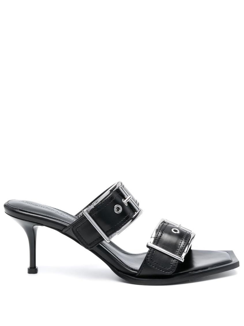 サンダル・ミュール ALEXANDER MCQUEEN SILVER LEATHER SEAL MULES シルバー（銀色）系 alexander mcqueen(アレキサンダー