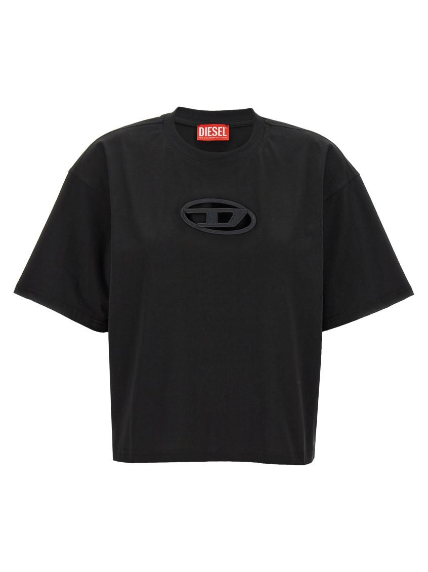 DIESEL T-Buxt Crop T-Shirt in Black | Lyst