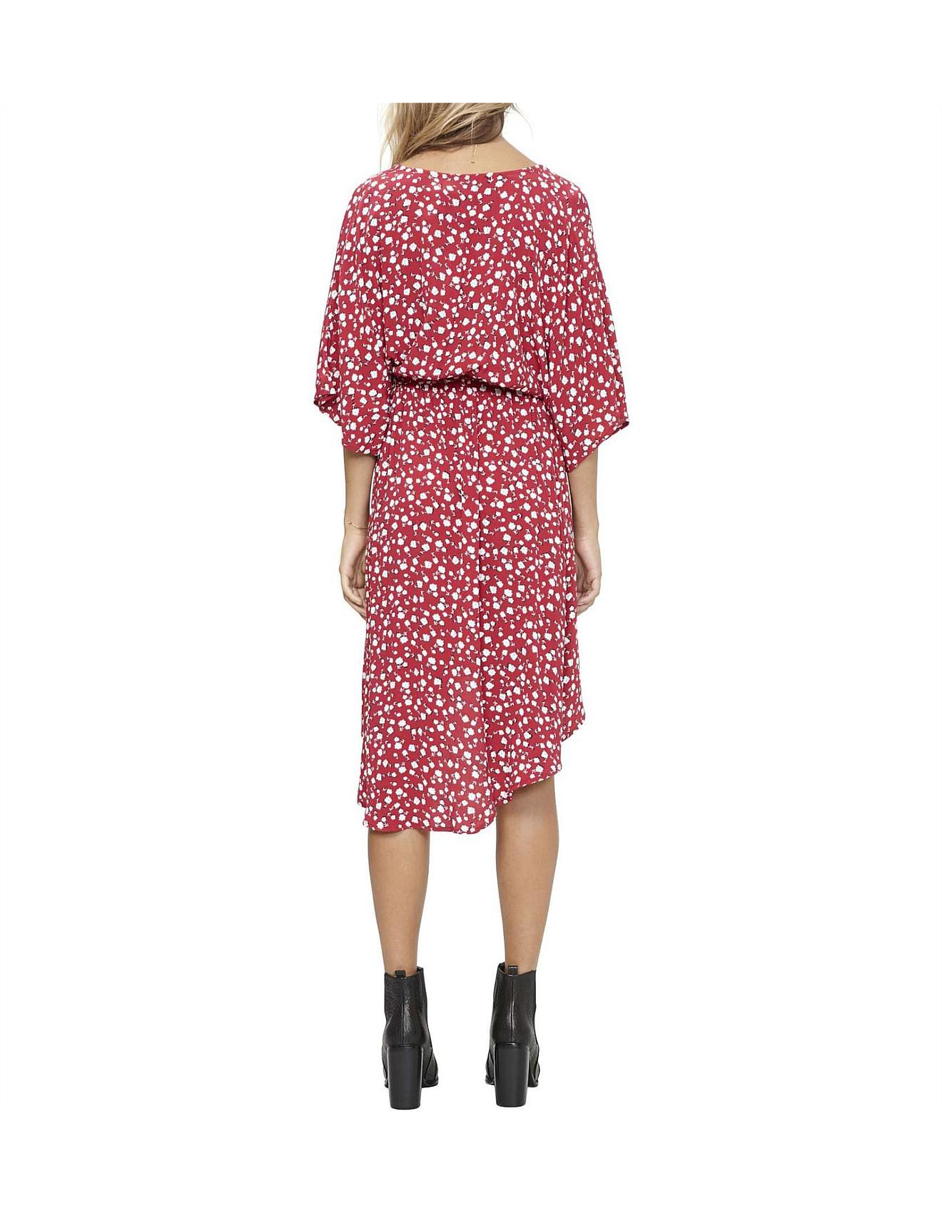 minkpink roses are red ditty midi dress