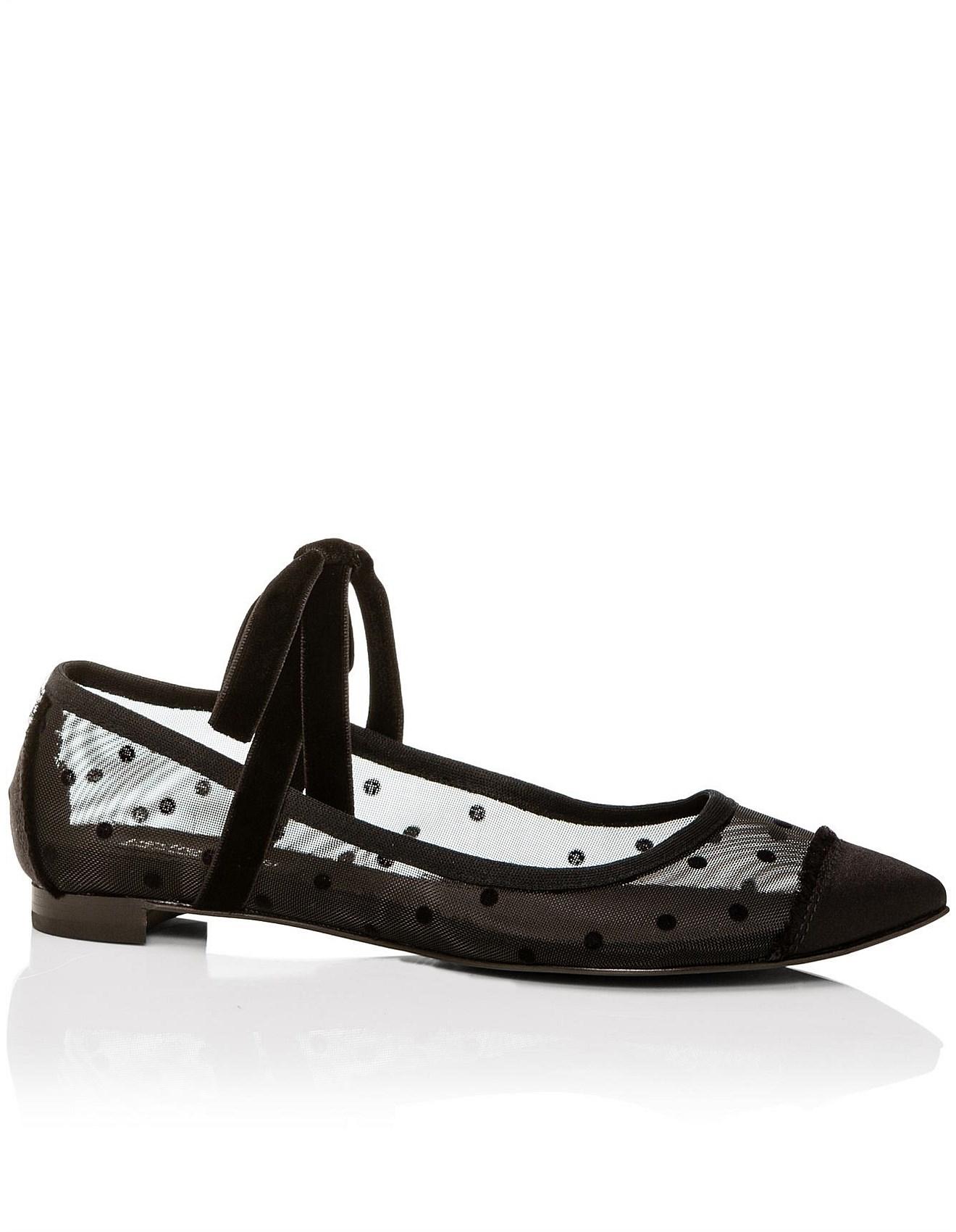 Leather Lined Pedro Garcia /'Sophie/' Large Bow Flat Pump Satin Upper