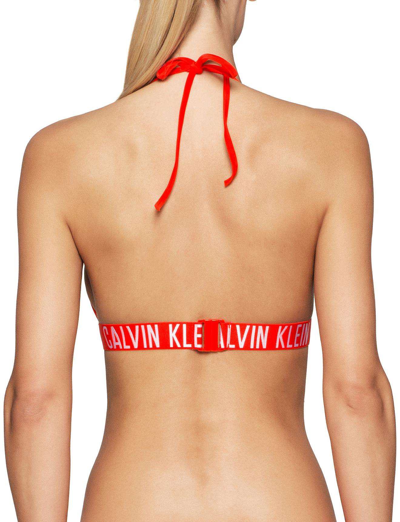 Calvin Klein Synthetic Intense Power Triangle Bikini Top in Red - Lyst