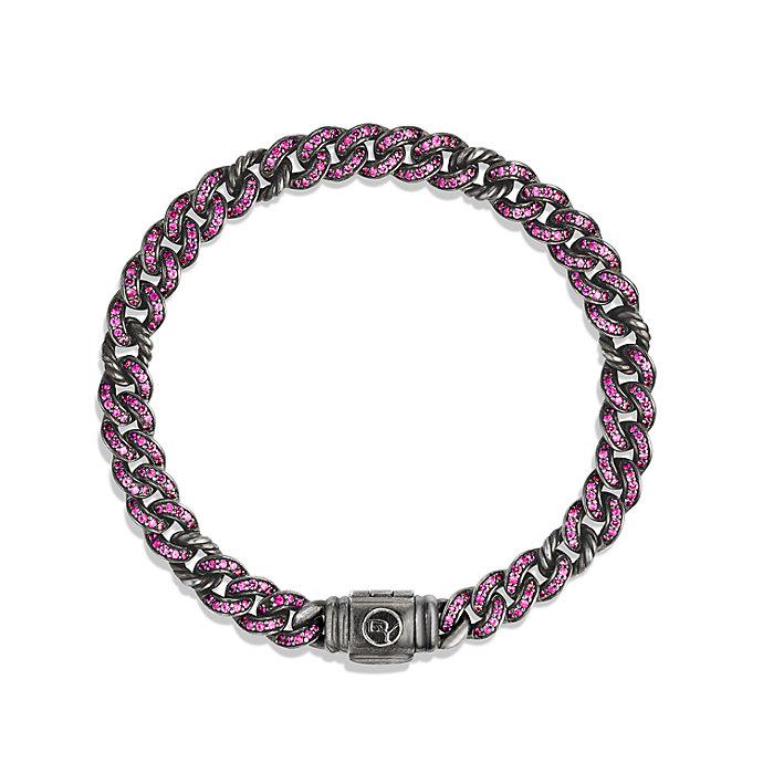 Lyst - David yurman Petite Pavé Curb Link Bracelet With Pink Sapphires ...