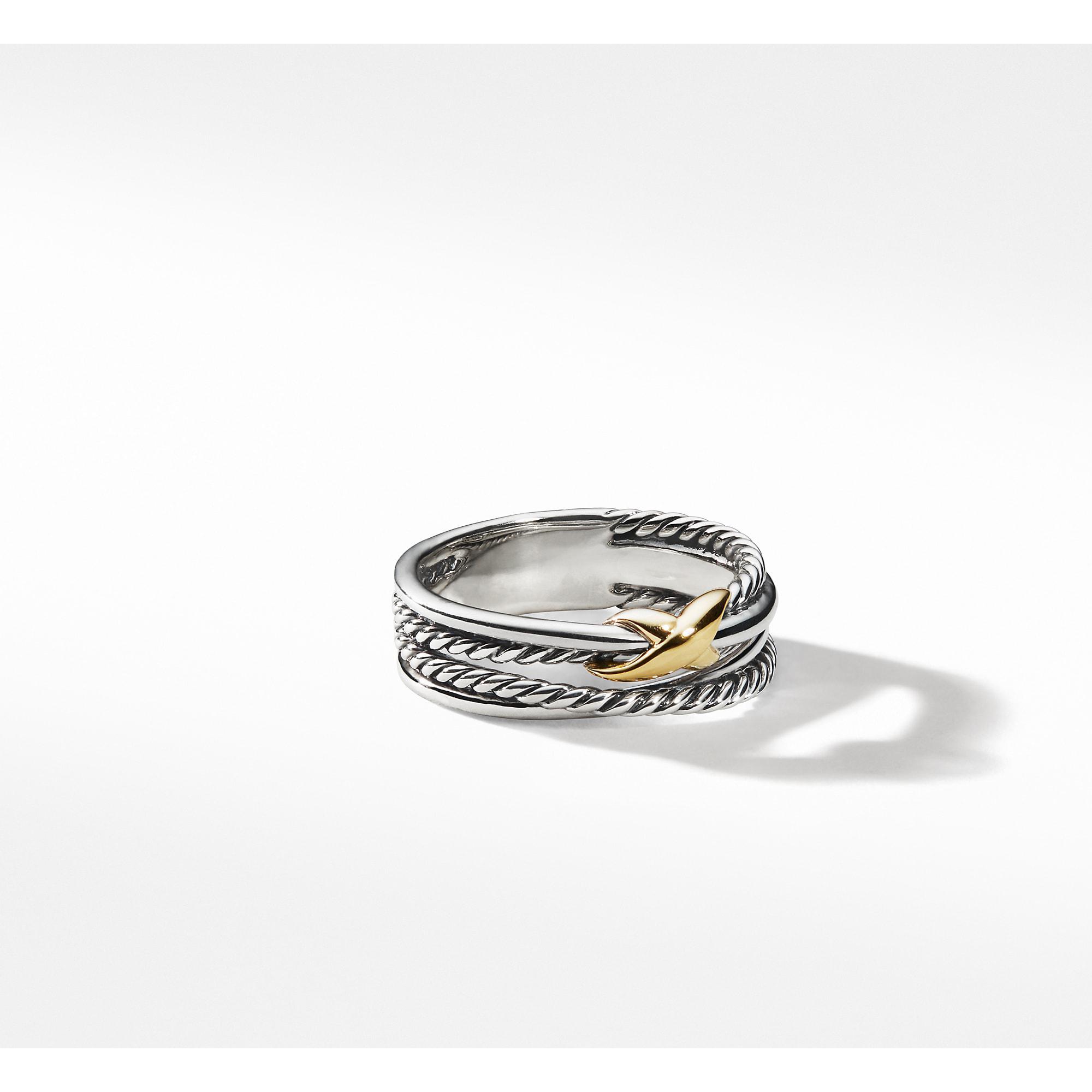 Lyst David Yurman X Crossover Ring With 18k Gold in Metallic