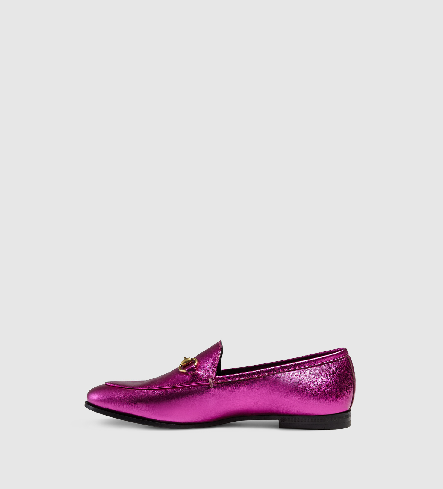 Gucci Jordaan Metallic Loafer In Purple Lyst