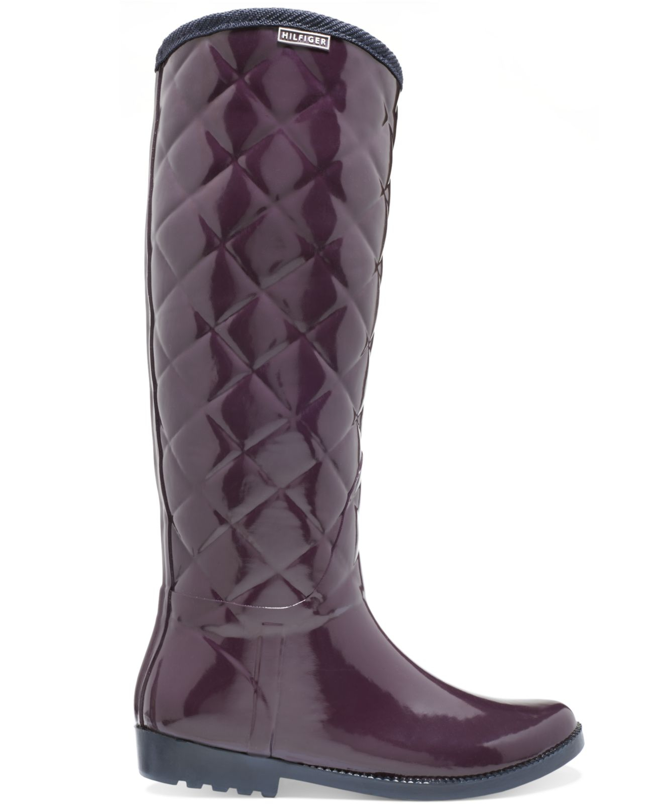 Tommy Hilfiger Vintage Tall Tufted Rain Boots in Purple | Lyst
