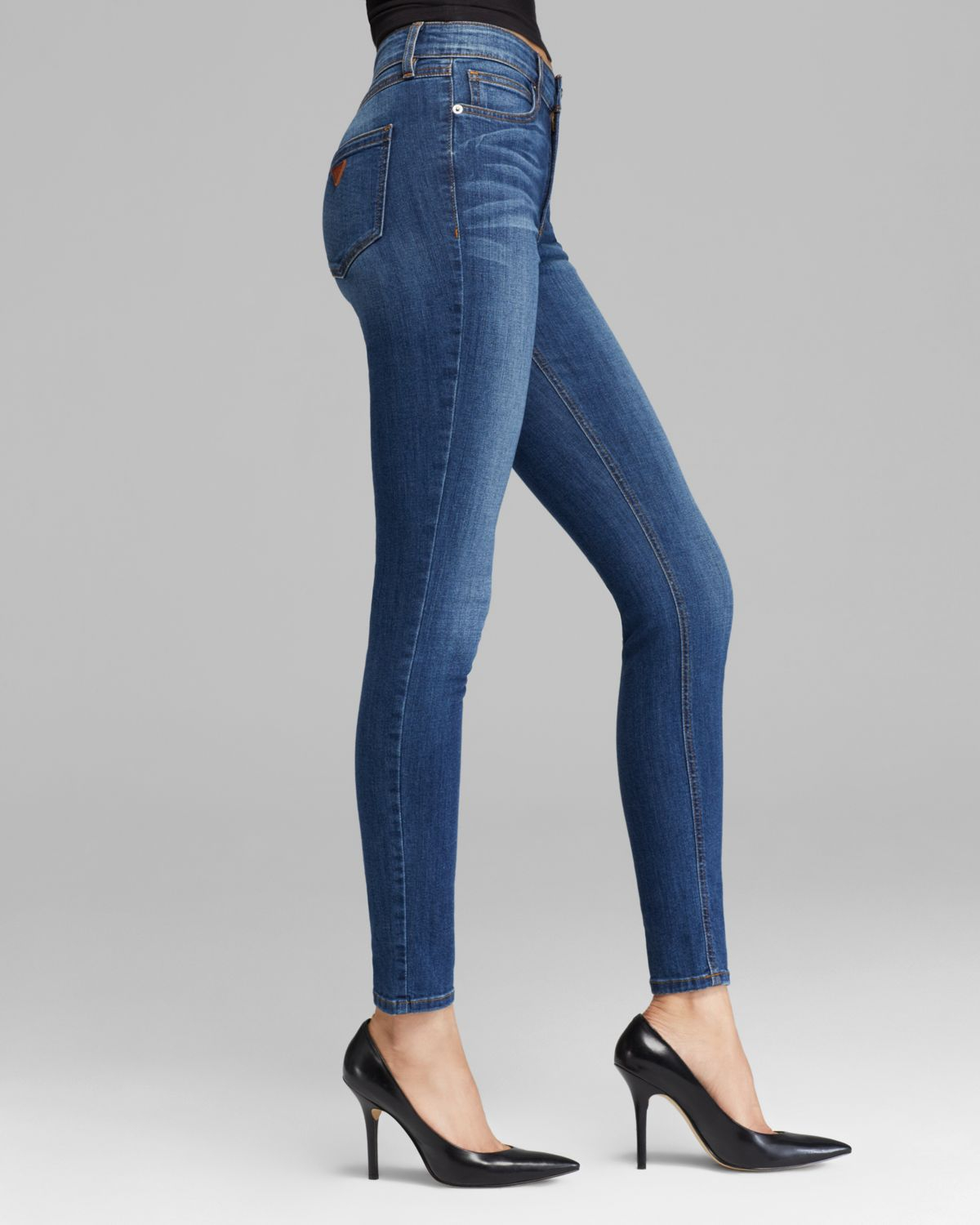 Guess Jeans High Waist Skinny in Lyon Wash in Blue | Lyst