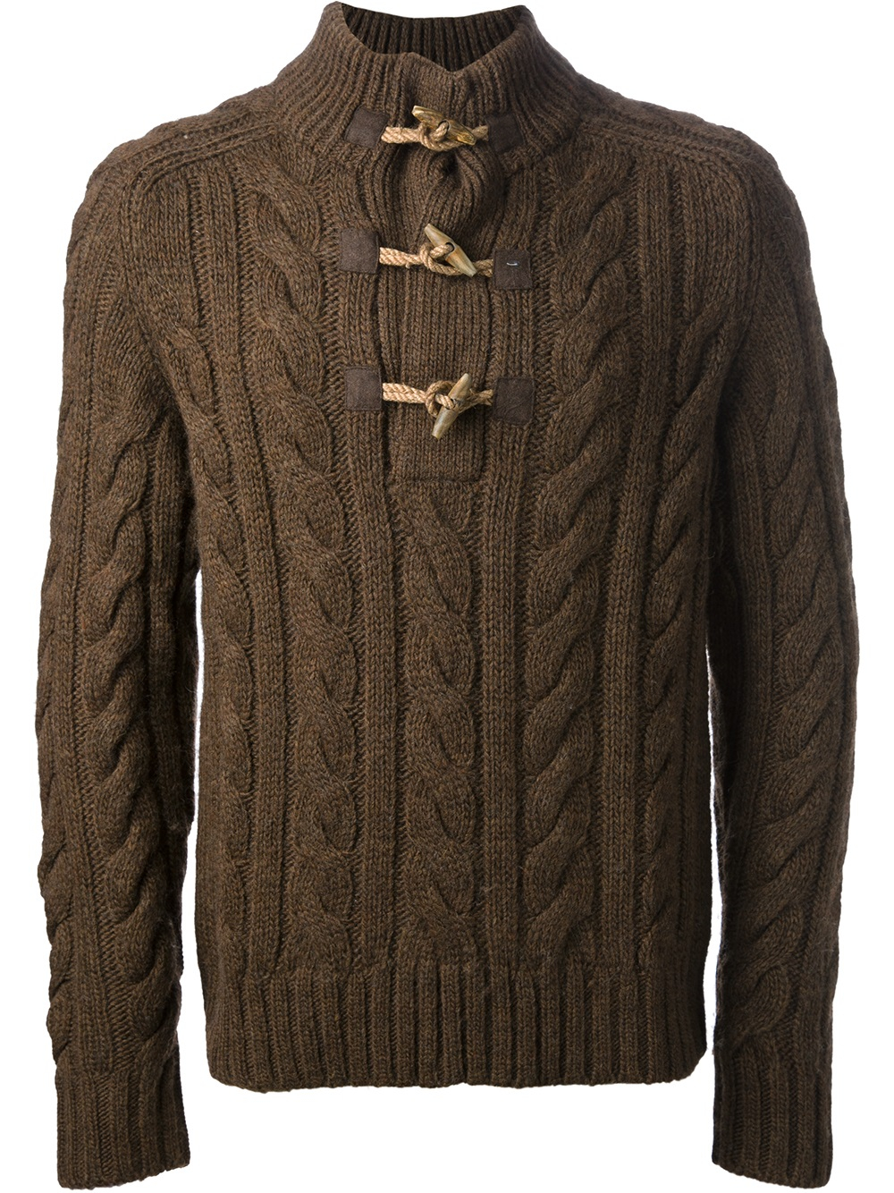 Polo Ralph Lauren Cable Knit Pullover Sweater in Brown for Men - Lyst