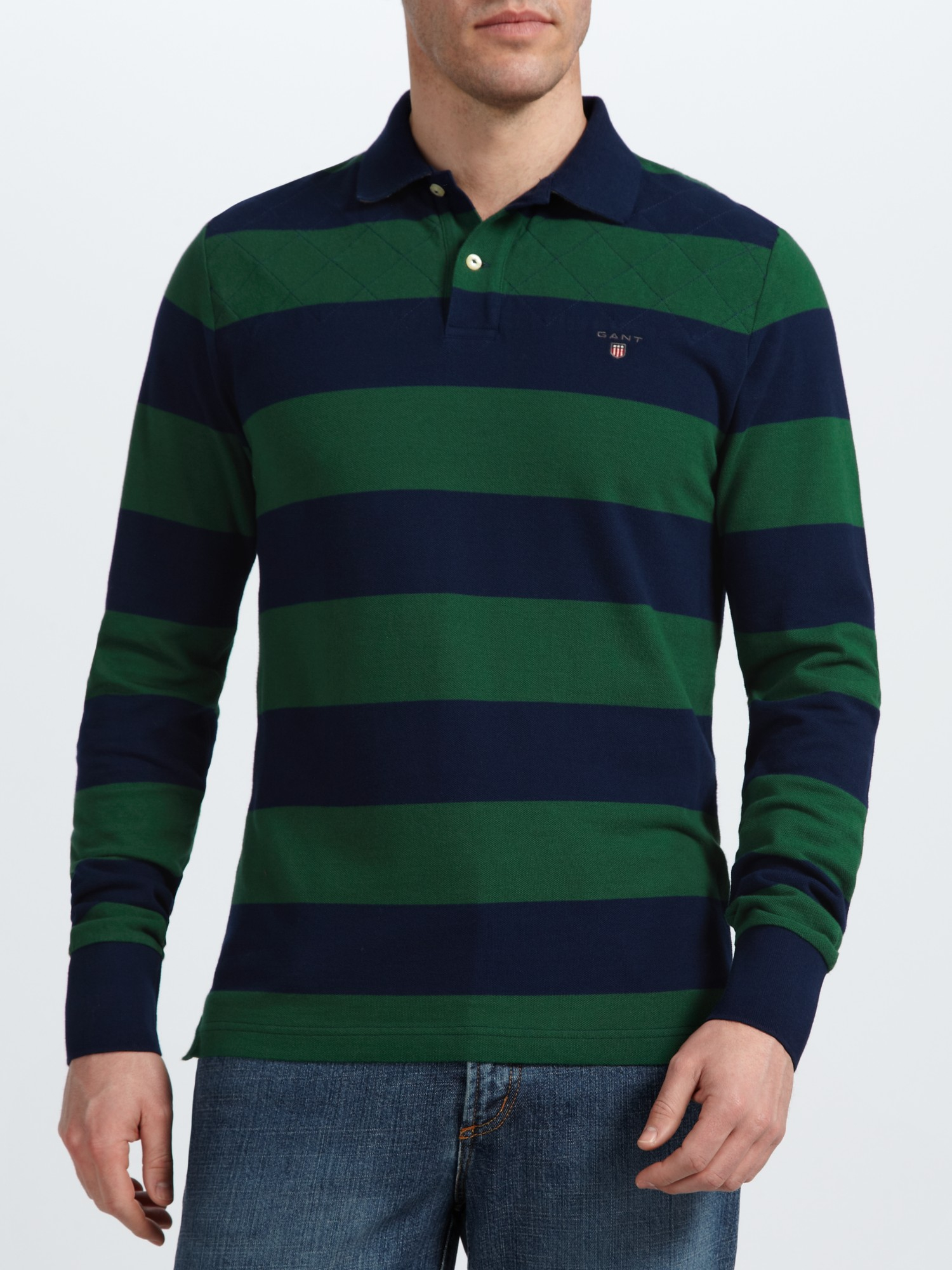 GANT Cotton Barstripe Rugby Shirt in Green (Blue) for Men - Lyst