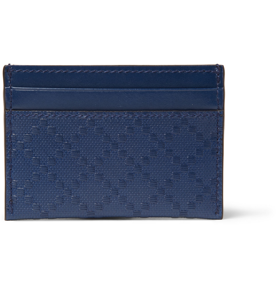 Gucci Embossed Leather Cardholder in Blue for Men