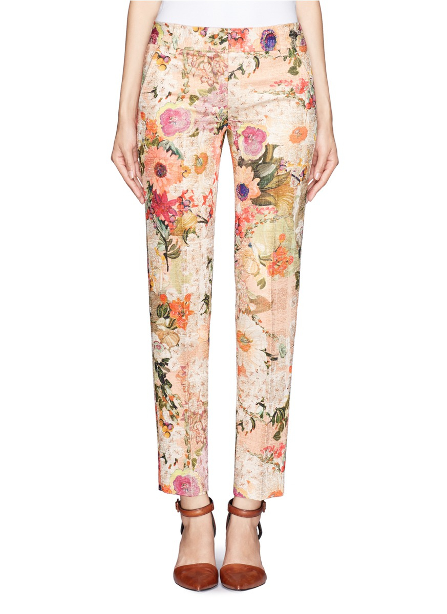 Tory burch floral pants clearance