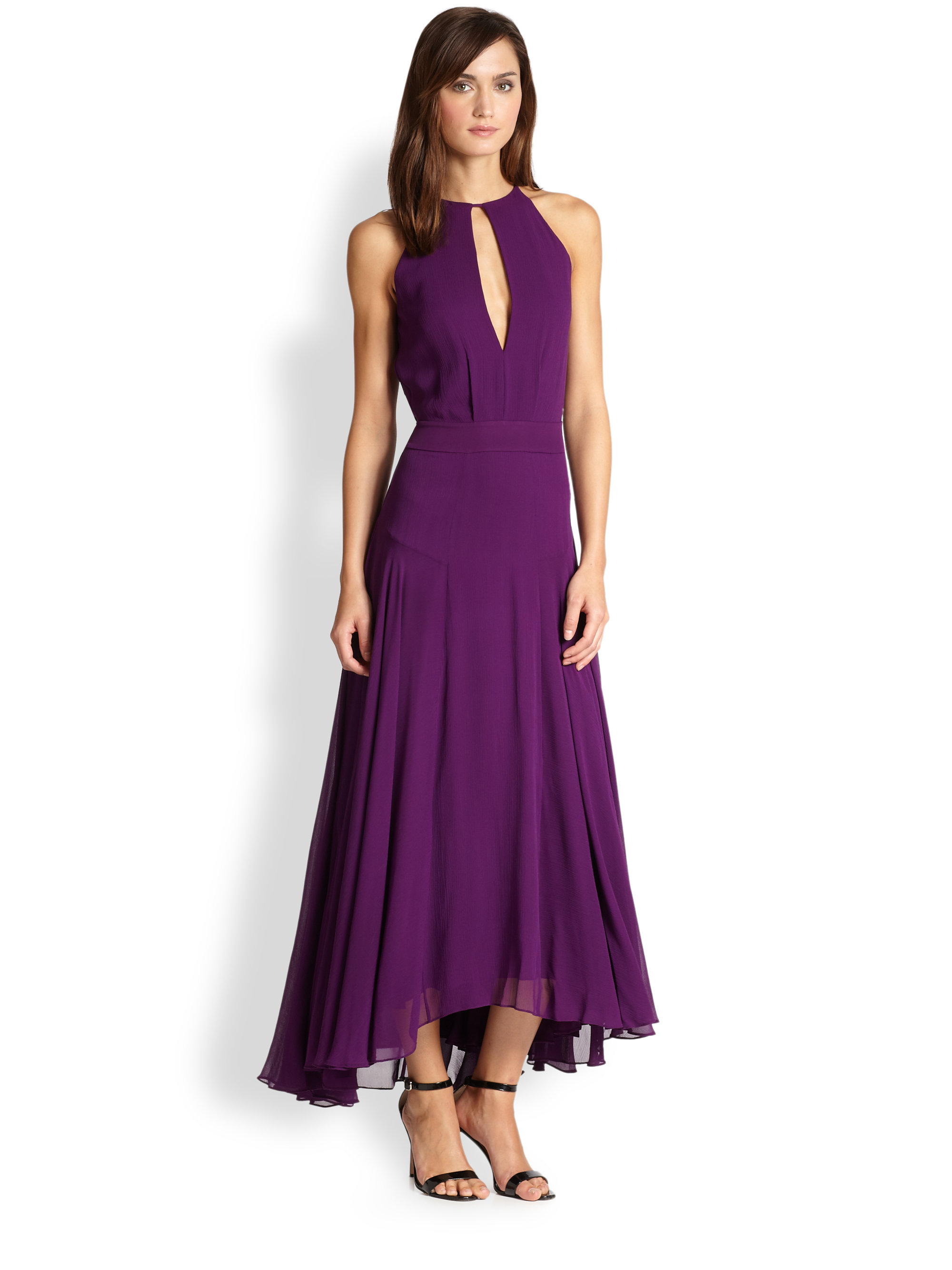 purple silk maxi dress
