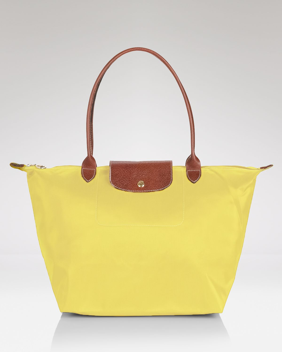 Longchamp Le Pliage Cuir Small Leather Tote Bag in Yellow Lyst