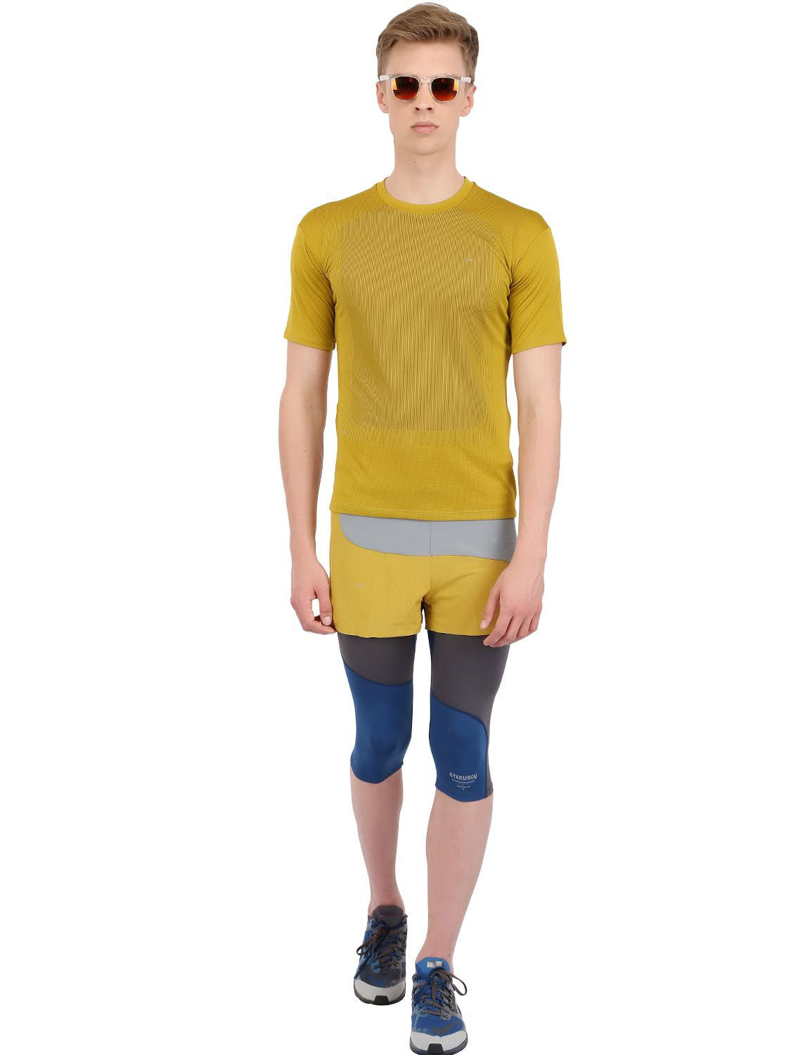 lyst nike drifit sweat map running tshirt in yellow for lyst nike drifit sweat map running tshirt in yellow for