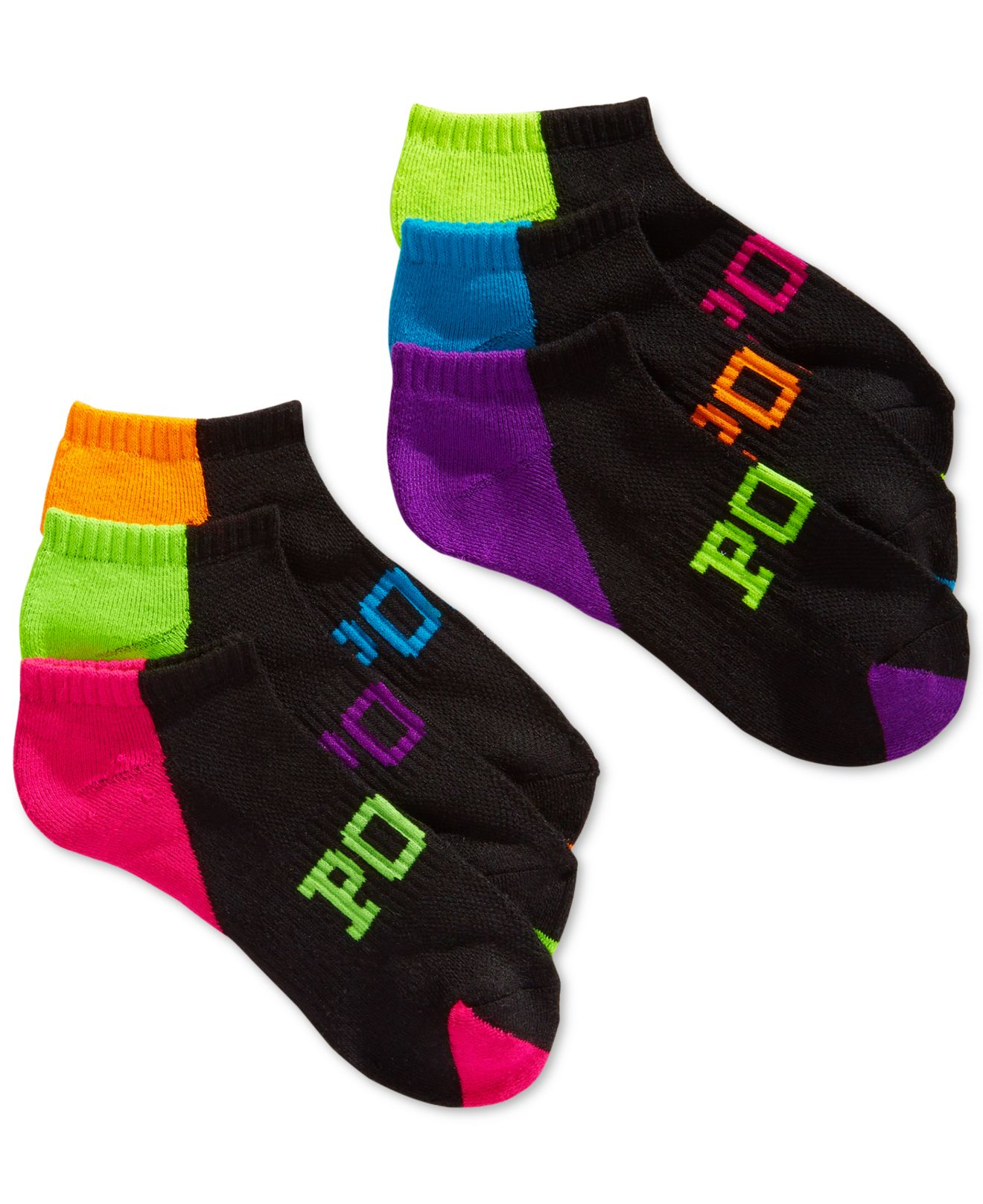 Polo ralph lauren Women's Contrast Heel Socks 6 Pack in Black Lyst