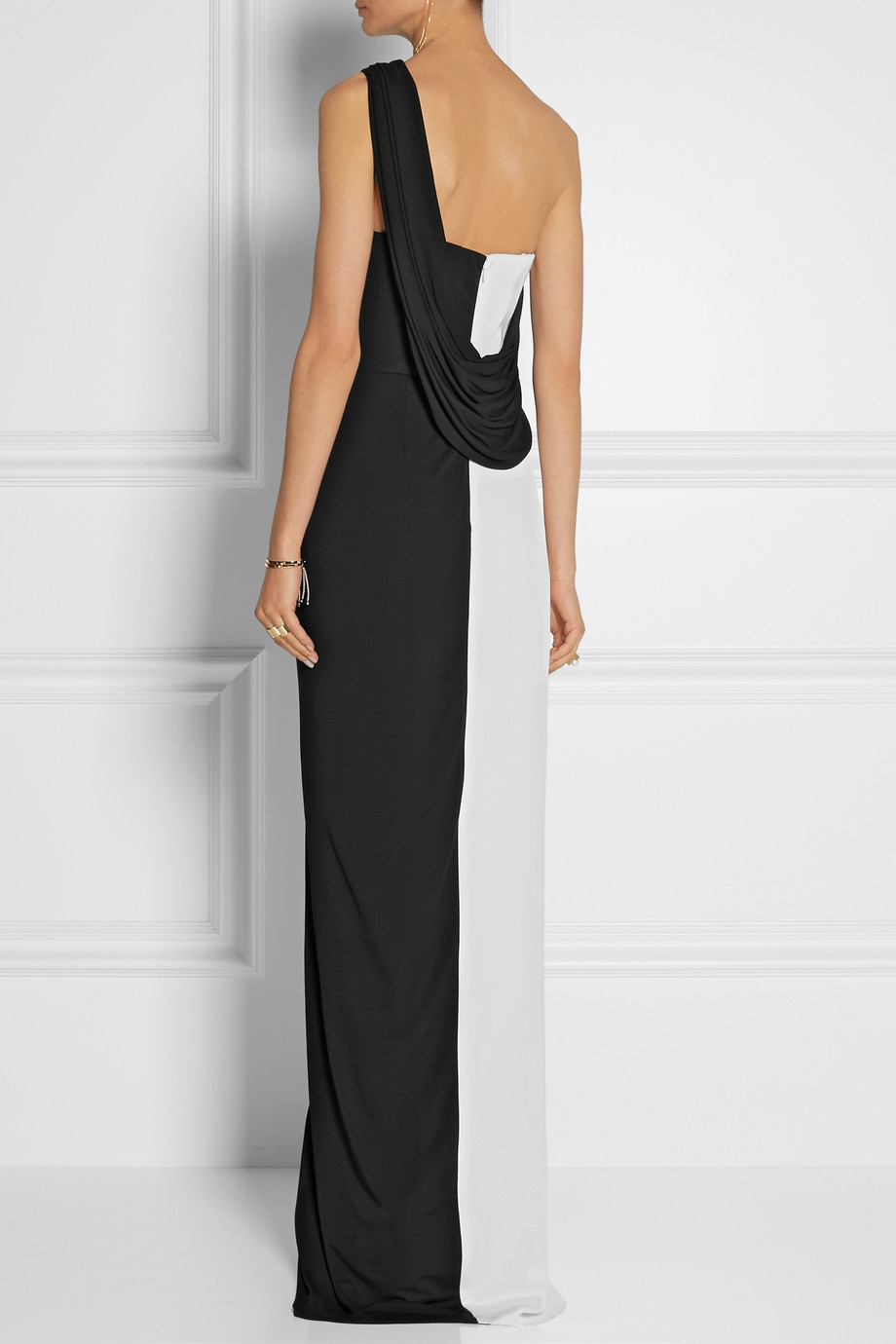 Lyst - Prabal gurung Oneshoulder Draped Satin and Jersey Gown in White