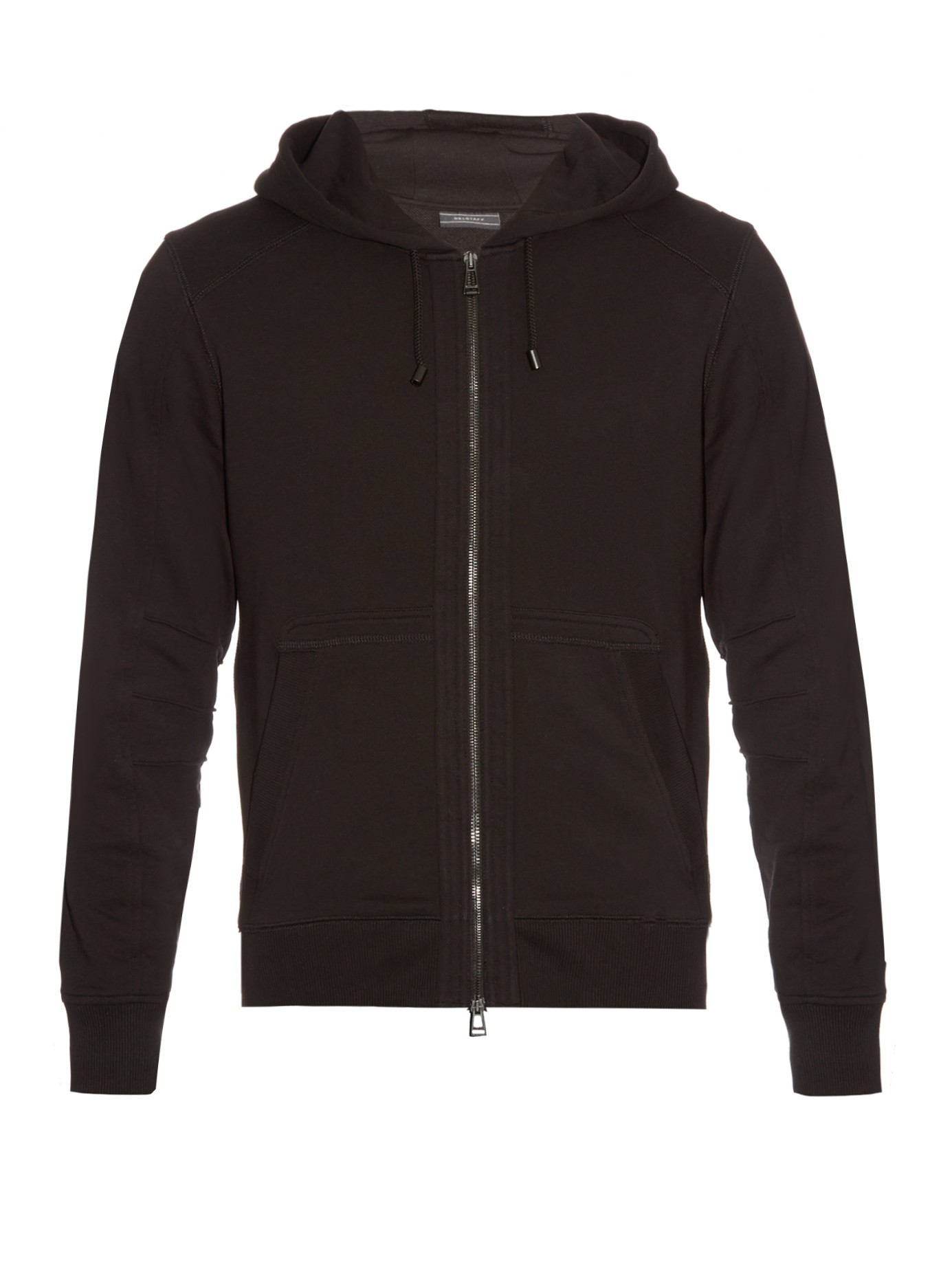 Belstaff Fleming Zip-front Hooded Sweatshirt in Black for Men - Lyst