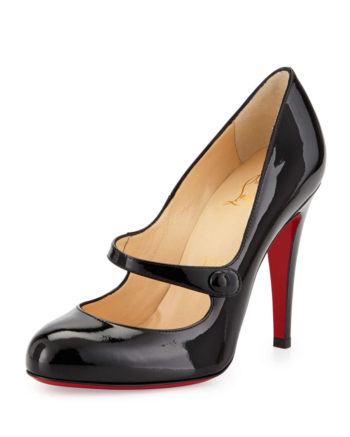 black pumps with red sole